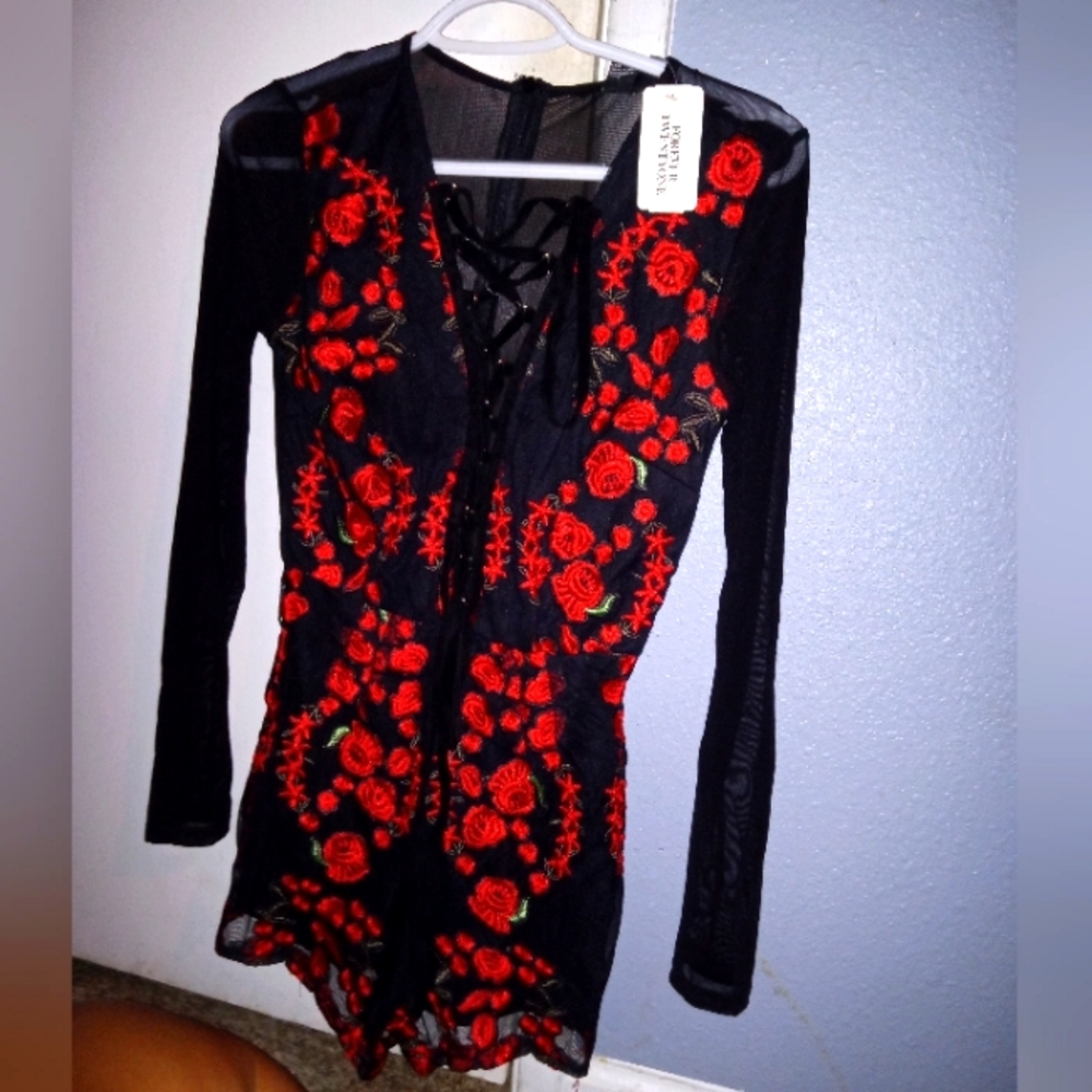 Forever 21 Black and Red Romper